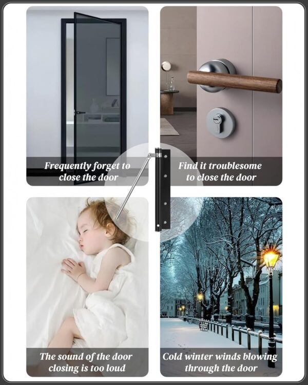 TEKCOOL Automatic Door Closer, Heavy Duty Adjustable Spring-Loaded Door Closer with Allen Key & Screws, Self Closing for Residential, Commercial, Storm, Interior & Screen Doors.