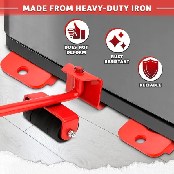 TEKCOOL Furniture Lifter Mover Tool Set Heavy Duty Furniture Lifter Mover Tool Moving Roller Wheel Set for Washing Machines Fridge,Sofa Wardrobes Adjustable Heigh Moving Helper: