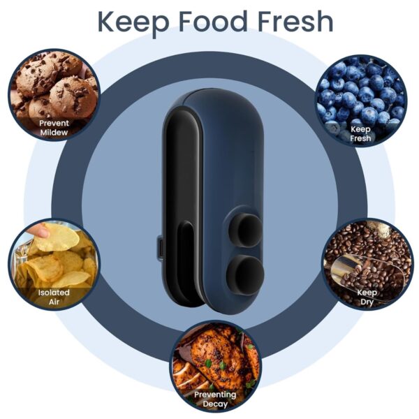 TEKCOOL Portable Mini Sealing Machine, Handheld Packet Sealer for Food, Snacks, Chips, Fresh Storage, Plastic Bags Sealing Machine, 1 YEAR Warranty (Blue):