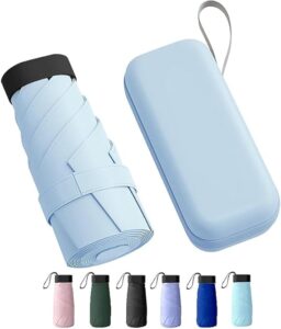 TEKCOOL Small UV Protection Travel Umbrella Compact for Rain and Sun UPF 50+ 41 inch Portable Umbrella for Women and Men