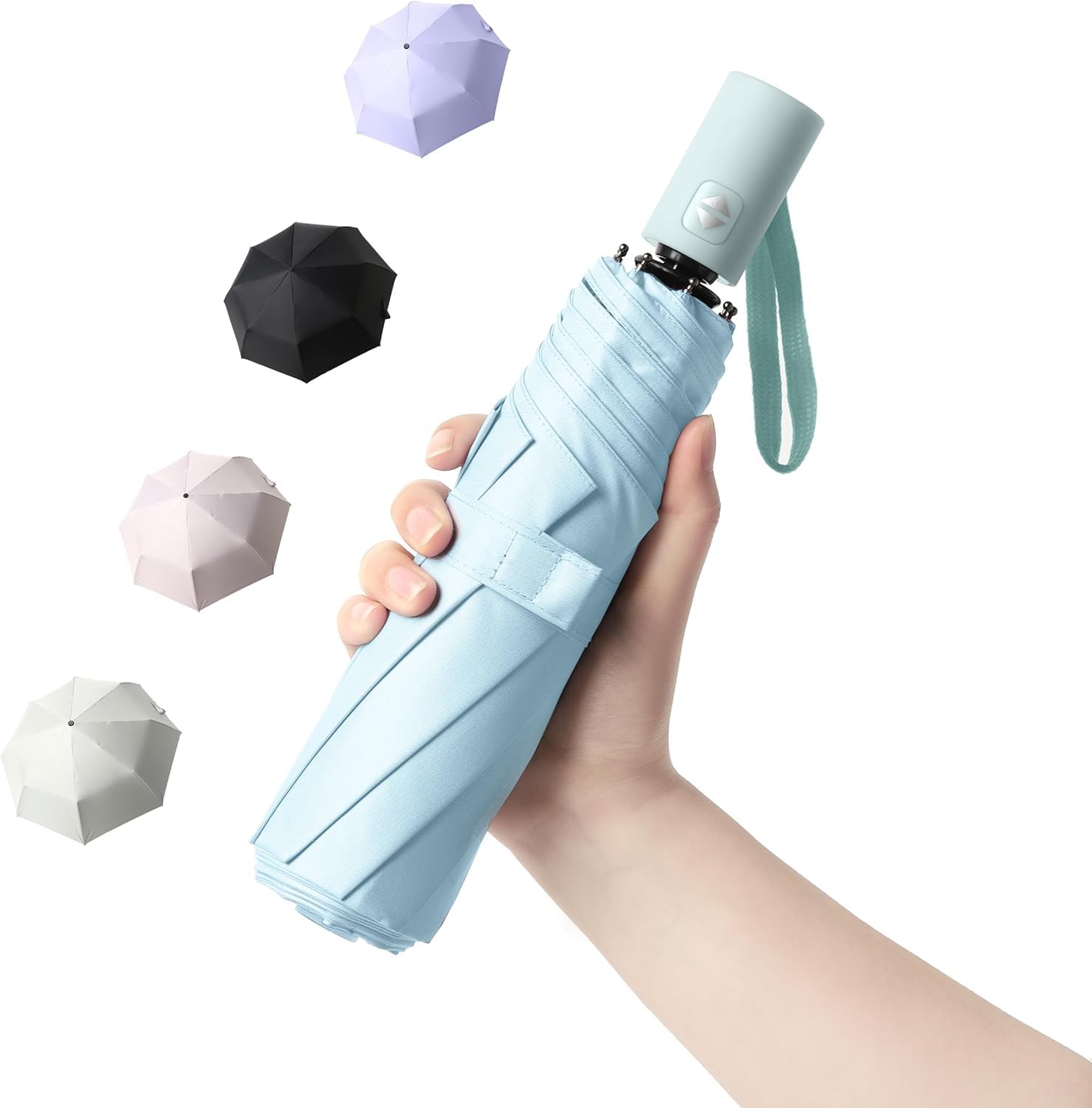 TEKCOOL Small UV Protection Travel Umbrella Compact for Rain and Sun UPF 50+ 41 inch Portable Umbrella for Women and Men