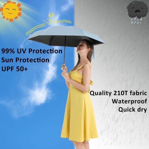 TEKCOOL Small UV Protection Travel Umbrella Compact for Rain and Sun UPF 50+ 41 inch Portable Umbrella for Women and Men