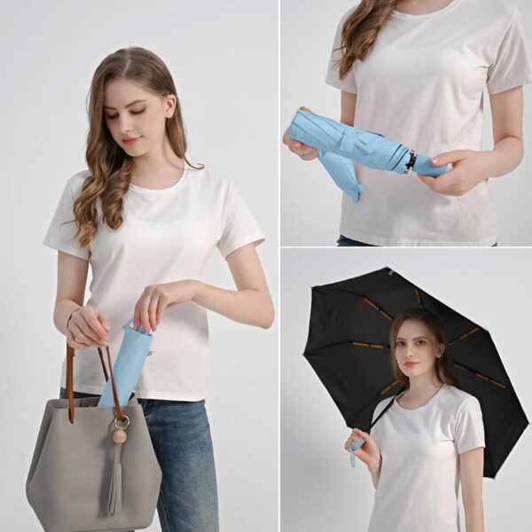 TEKCOOL Small UV Protection Travel Umbrella Compact for Rain and Sun UPF 50+ 41 inch Portable Umbrella for Women and Men
