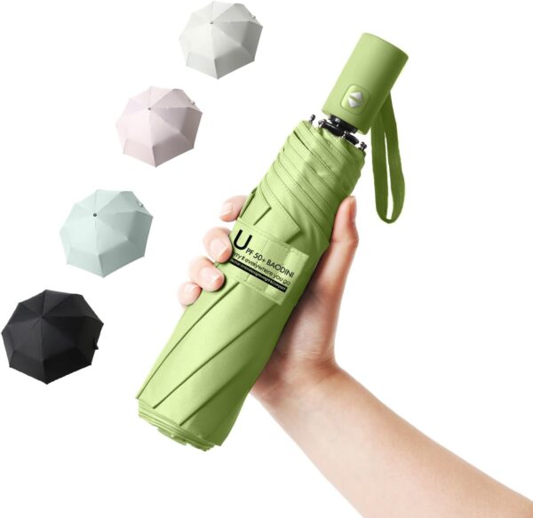 TEKCOOL Small UV Protection Travel Umbrella Compact for Rain and Sun UPF 50+ 41 inch Portable Umbrella for Women and Men