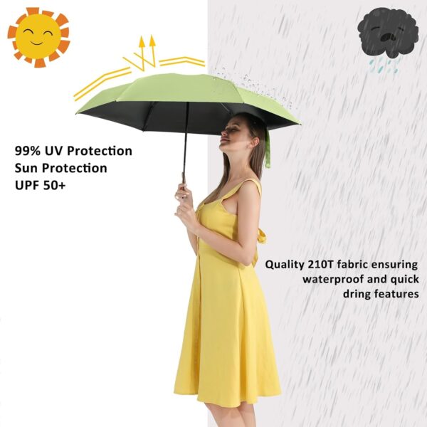 TEKCOOL Small UV Protection Travel Umbrella Compact for Rain and Sun UPF 50+ 41 inch Portable Umbrella for Women and Men