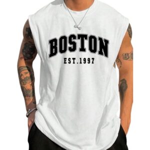 The Modern Soul Men Cotton Blend Athletic Gym Tank Tops Sleeveless Sports Vest