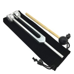 THE STYLE SUTRA® Aluminum Alloy 128Hz Tuning Fork with Hammer Ball for Meditation Yoga Silver | Everything Else | Metaphysical | Crystal Healing | Chakra Sets