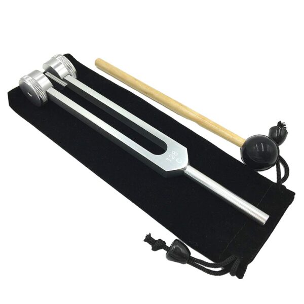 THE STYLE SUTRA® Aluminum Alloy 128Hz Tuning Fork with Hammer Ball for Meditation Yoga Silver | Everything Else | Metaphysical | Crystal Healing | Chakra Sets