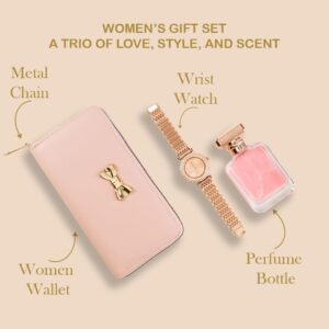Thy Kalpavruksha Women’s Gift Set. Wallet, Rose Gold Designer Watch, Long-Lasting Perfume | gifts for woman | birthday gifts for women | diwali gifts for family and friends...