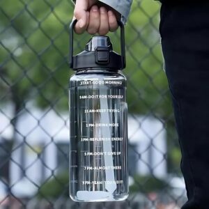 Toysbuddy 2 Litre Water Bottle for Gym, Office, School | Large Capacity BPA-Free Leakproof Sports Bottle with Handle | Hydration Jug for Men & Women