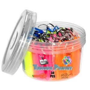TRUSHALI PRESENT 50 Pcs Key Tag Multicolor Keyring & Keychain With Name Tag Labels Assorted Keychain With Two Side Id Label And Split Ring For Office, Home Key -Plastic