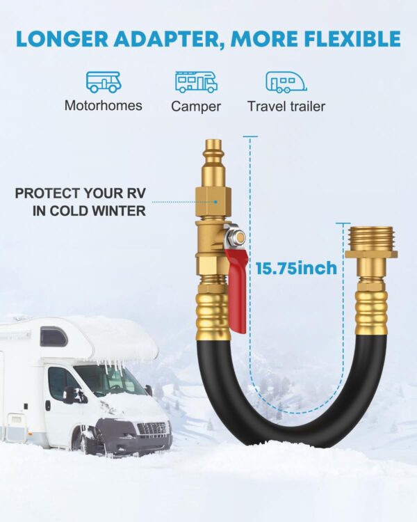 Universal Flexible Faucet Extender For Taps with 4 Adjustment Mode, Tap Extension For Kitchen Sink, Aerators For Water Tap, Winterize RV Motorhome Boat Camper Travel Trailer