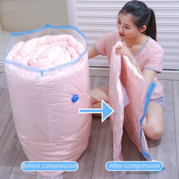 upsimples Vacuum Storage Bags for Clothes with Hand Pump – 5-Pack Space Saver Bags for Travel & Home – Self-Compression Organizer for Blankets, Comforters, Jackets & Sweaters...