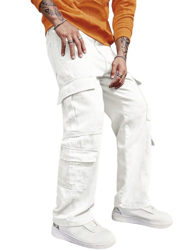 URBAN POCKETS Jeans for Men | Denim Cargo Pants with Relaxed Fit & Utility Side Pockets (2-D-Pocket-U03-U05)
