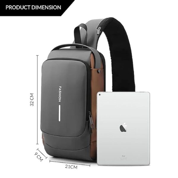 USB Sling Chest Bag – Waterproof Crossbody Shoulder Bag with USB Charging Port – Anti-Theft Travel Daypack for Men & Women – Casual Lightweight Sling Backpack