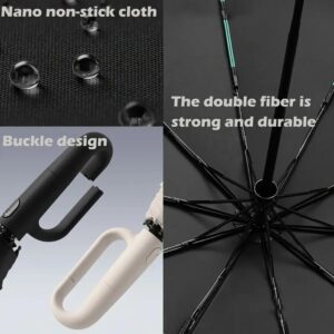 Vayura Compact Travel Umbrella with Strip | Windproof & UV Protection with Anti-Slip Carabiner Handle | Lightweight & Foldable for Men, Women & Kids Ideal for Rain and Sun