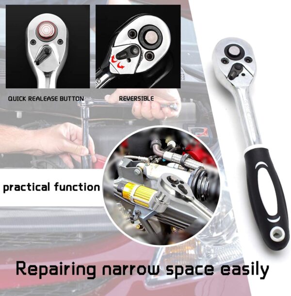 VD ENTERPRISE Chrome Vanadium Steel 46 In 1 Pcs Tool Kit | Screwdriver set | Hand Tools | Wrench Set | Multi Purpose | Combination Case | Precision Socket | Bike Tool Kit (Black)