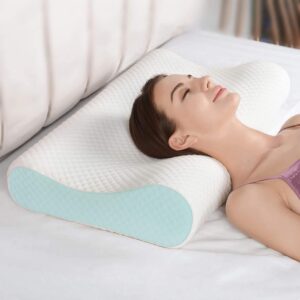 VISBY INDIA Memory Foam Pillow,Cool Gel Pillow for Neck & Shoulder Pain-Cervical Pillow for Sleeping-Orthopedic Pillow for Back, Side & Stomach Sleepers (Grey)