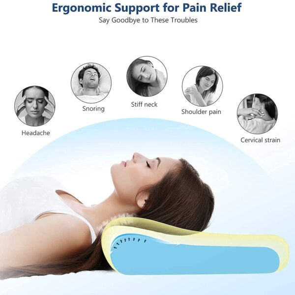 VISBY INDIA Memory Foam Pillow,Cool Gel Pillow for Neck & Shoulder Pain-Cervical Pillow for Sleeping-Orthopedic Pillow for Back, Side & Stomach Sleepers (Grey)