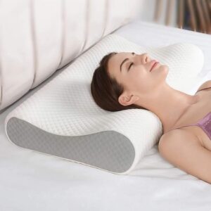 VISBY INDIA Memory Foam Pillow,Cool Gel Pillow for Neck & Shoulder Pain-Cervical Pillow for Sleeping-Orthopedic Pillow for Back, Side & Stomach Sleepers (Grey)