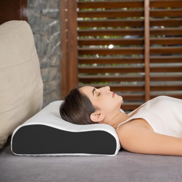 VISBY INDIA Memory Foam Pillow,Cool Gel Pillow for Neck & Shoulder Pain-Cervical Pillow for Sleeping-Orthopedic Pillow for Back, Side & Stomach Sleepers (Grey)