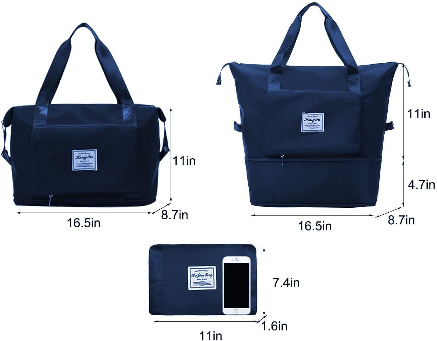 Waterproof Expandable Travel Duffel Bag – Lightweight, Foldable Weekender Tote for Women – Large Capacity for Travel & Gym (Wine)