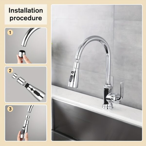 Wazdorf Flexible Tap Extender for Kitchen Sink – 360° Rotating Faucet Attachment, Splash-Proof, Water-Saving, Easy Installation, Universal Fit Nozzle for Washing, Cleaning &...