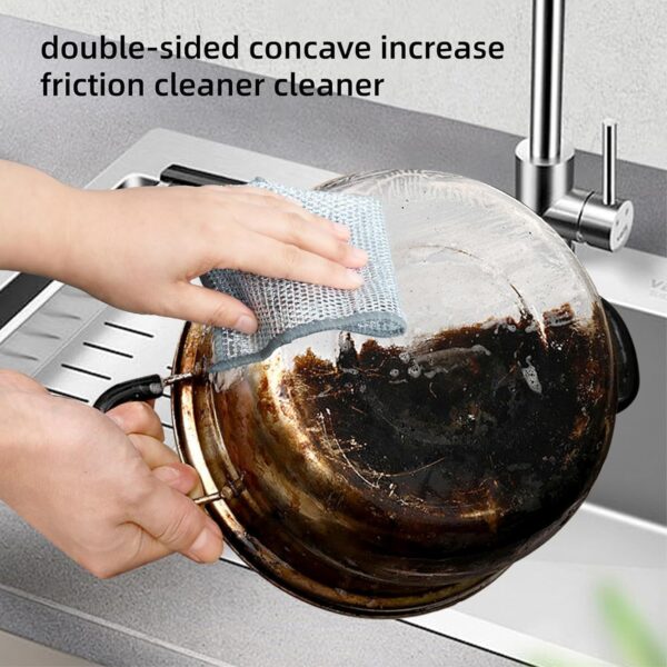 Wazdorf Non-Scratch Dish Wash Cloth, Steel Wire Dish Cloth, Wire Dishwashing Rags Stainless Steel Scrubber Non-Scratch Wire Dishcloth for Washing Dishes Sinks Counters (10 Pcs)
