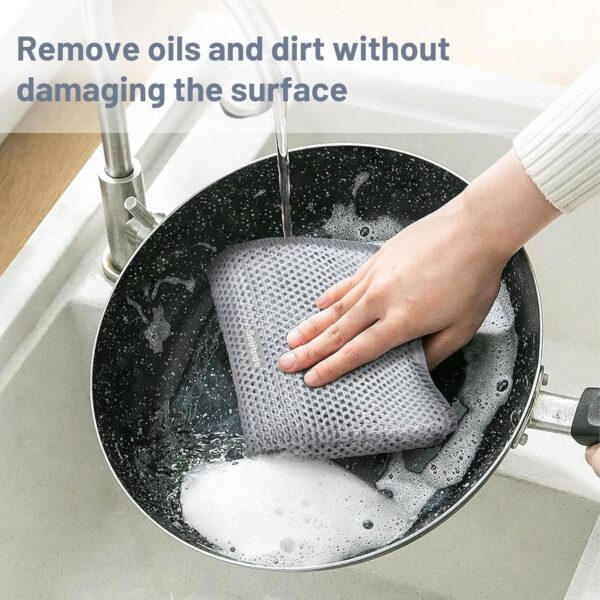 Wazdorf Non-Scratch Dish Wash Cloth, Steel Wire Dish Cloth, Wire Dishwashing Rags Stainless Steel Scrubber Non-Scratch Wire Dishcloth for Washing Dishes Sinks Counters (10 Pcs)