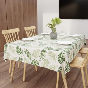Wings Star Polyester Dining Table Cover for 6 Seater, 60 x 90 inch Size, Waterproof and Dustproof Table Sheet,Dining Table 6 Seater Waterproof Cover, Green Leaf, Rectangular