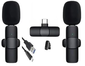 Wireless Microphone for Youtubers, Vlogging, Singing with Noise Cancelling, Karaoke Mic, Camera & Phone Recording, Portable Clip-On, Collar/Lavalier Design & Bluetooth Condenser