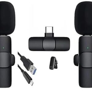 Wireless Microphone for Youtubers, Vlogging, Singing with Noise Cancelling, Karaoke Mic, Camera & Phone Recording, Portable Clip-On, Collar/Lavalier Design & Bluetooth Condenser