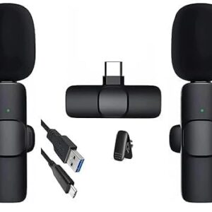 Wireless Microphone* for Youtubers, Vlogging, Singing with Noise Cancelling, Karaoke Mic, Camera & Phone Recording, Portable Clip-On, Collar/Lavalier Design & Bluetooth Condenser