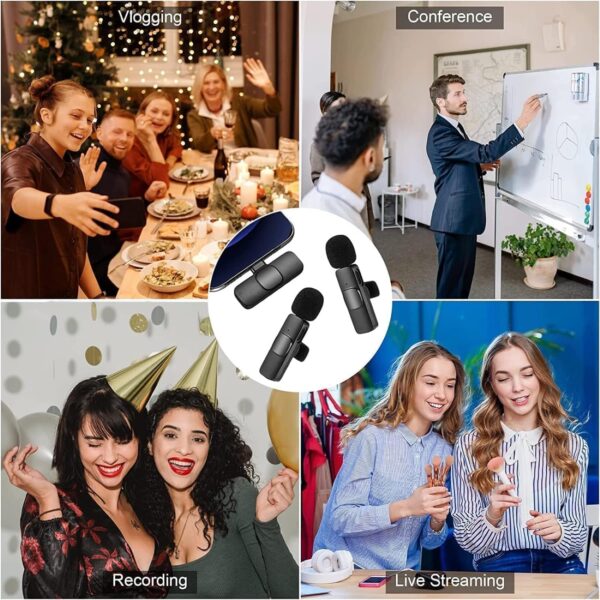 Wireless Microphone for Youtubers, Vlogging, Singing with Noise Cancelling, Karaoke Mic, Camera & Phone Recording, Portable Clip-On, Collar/Lavalier Design & Bluetooth Condenser