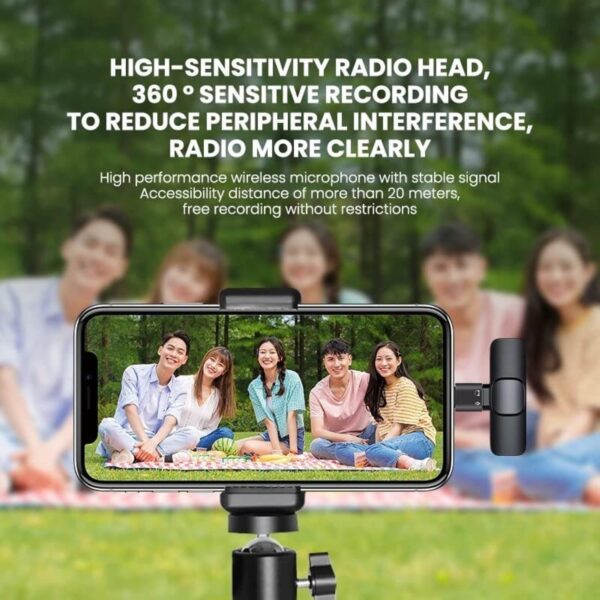Wireless Microphone for Youtubers, Vlogging, Singing with Noise Cancelling, Karaoke Mic, Camera & Phone Recording, Portable Clip-On, Collar/Lavalier Design & Bluetooth Condenser