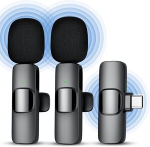 Wireless Microphone* for Youtubers, Vlogging, Singing with Noise Cancelling, Karaoke Mic, Camera & Phone Recording, Portable Clip-On, Collar/Lavalier Design & Bluetooth Condenser