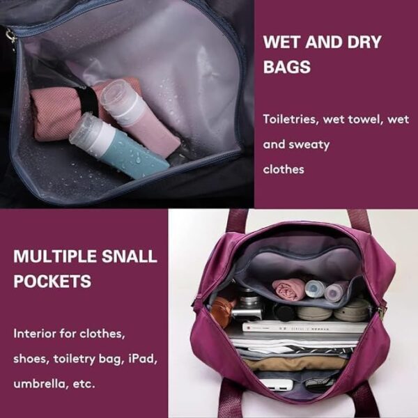 Woomzy 41 Liter Expandable Travel Bags for Women, Duffle Bags for Women Luggage, Foldable Vanity Traveling Bag, Waterproof Hand Bag for Ladies Personal Items