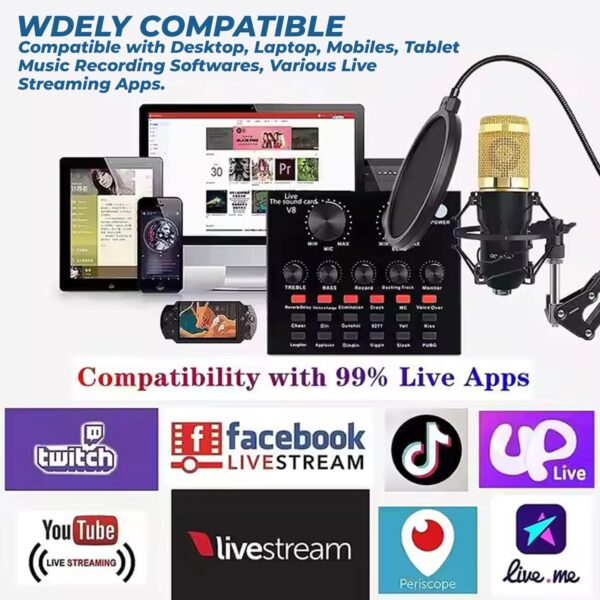 WRADER Professional Studio Condenser Mic Kit with Sound Card Full Setup Microphone for Voice Recording YouTube Videos Interviews Podcast Microphone (Black, Metal Body, Condenser...