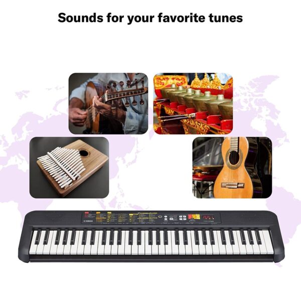 Yamaha PSR-F52 Digital Keyboard 61 Keys With Adapter & Blueberry Black Cover Bag