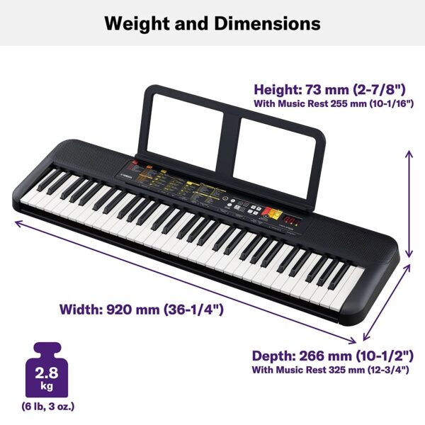 Yamaha PSR-F52 Digital Keyboard 61 Keys With Adapter & Blueberry Black Cover Bag