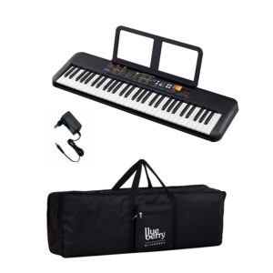 Yamaha PSR-F52 Digital Keyboard 61 Keys With Adapter & Blueberry Black Cover Bag
