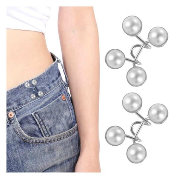 YEKDA Denim Button Kit – 8 PCS Assorted Jeans Buttons for Quick Fix & DIY Adjustment – No-Sew Snap-On Metal Buttons for Pants, Skirts, Shorts – Easy Waist Size Control