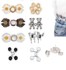 YEKDA Denim Button Kit – 8 PCS Assorted Jeans Buttons for Quick Fix & DIY Adjustment – No-Sew Snap-On Metal Buttons for Pants, Skirts, Shorts – Easy Waist Size Control
