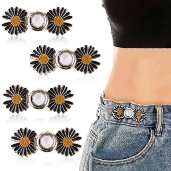 YEKDA Denim Button Kit – 8 PCS Assorted Jeans Buttons for Quick Fix & DIY Adjustment – No-Sew Snap-On Metal Buttons for Pants, Skirts, Shorts – Easy Waist Size Control