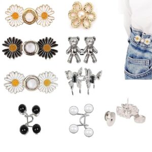 YEKDA Denim Button Kit – 8 PCS Assorted Jeans Buttons for Quick Fix & DIY Adjustment – No-Sew Snap-On Metal Buttons for Pants, Skirts, Shorts – Easy Waist Size Control