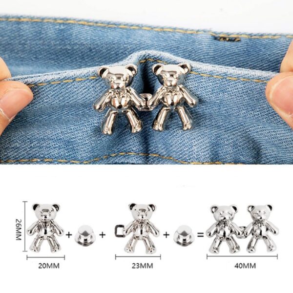 YEKDA Denim Button Kit – 8 PCS Assorted Jeans Buttons for Quick Fix & DIY Adjustment – No-Sew Snap-On Metal Buttons for Pants, Skirts, Shorts – Easy Waist Size Control