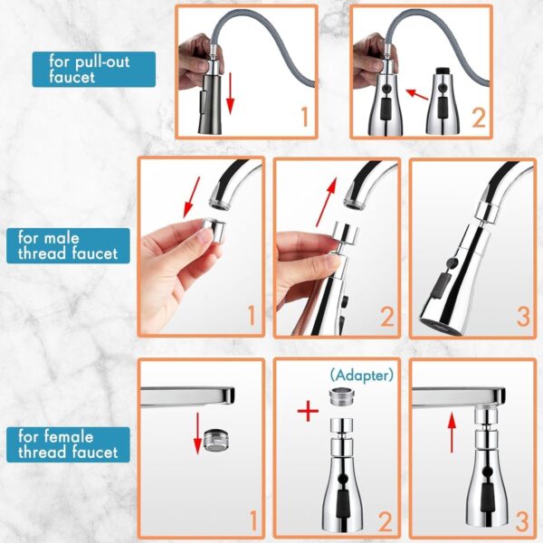 YETI Tap Extender for Kitchen Sink, Flexible Faucet with Tap Extension for Convenient Use Upgrade Your Kitchen Sink with Flexible Tap for Easy Access Vacuu Rambler (Silver)