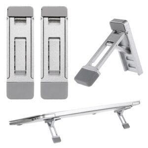 ZORBES® 2PCS Mini Portable Laptop Stand for Desk, Portable Keyboard Riser Three Tilt Angle Adjustable Foldable Invisible Laptop Riser Self-Adhesive Computer Stand Feet for Most...