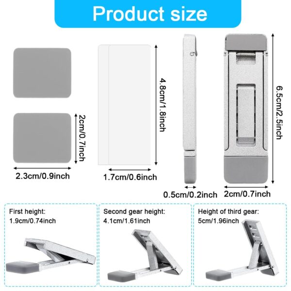 ZORBES® 2PCS Mini Portable Laptop Stand for Desk, Portable Keyboard Riser Three Tilt Angle Adjustable Foldable Invisible Laptop Riser Self-Adhesive Computer Stand Feet for Most...